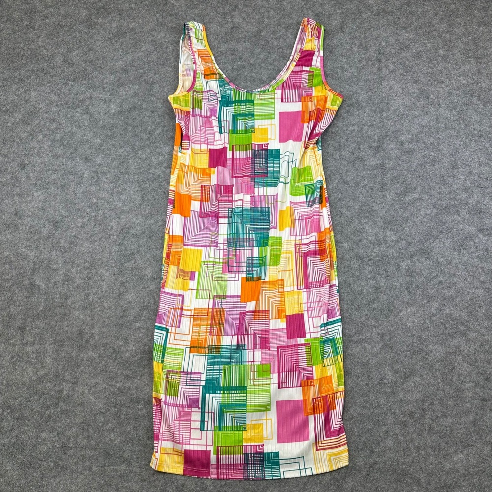 Jolie &‎ Joy Tank Dress Womens Large Multi Color Geometric Abstract Sleeveless